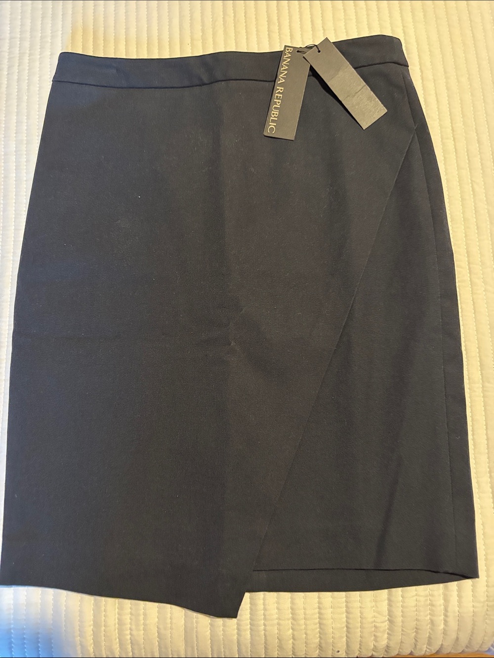 NWT Banana Republic Navy Blue Wrap-look Pencil Skirt Sz 2
